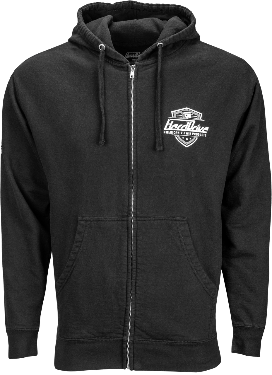 Harddrive Harddrive Shield Hoodie Black/White 2x | Direct Cycle Parts